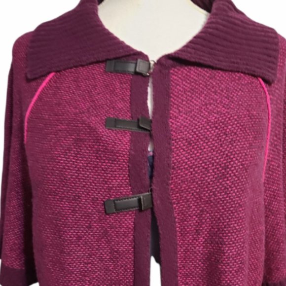 Diktons Barcelona Open Cardigan Poncho Front Closure Merino Wool Size S - Picture 2 of 8